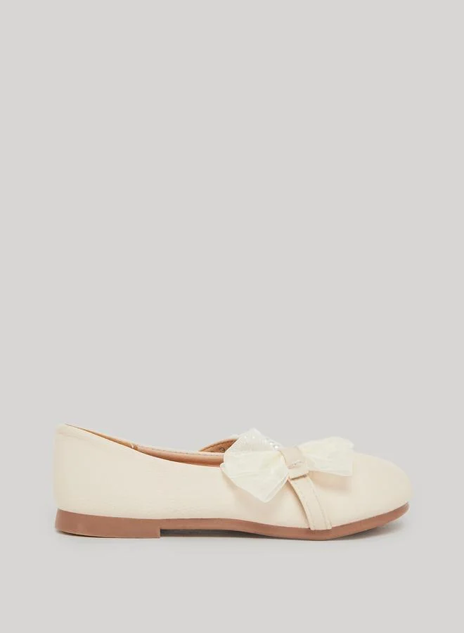 Styli Girls Beige Embellished Ballerinas