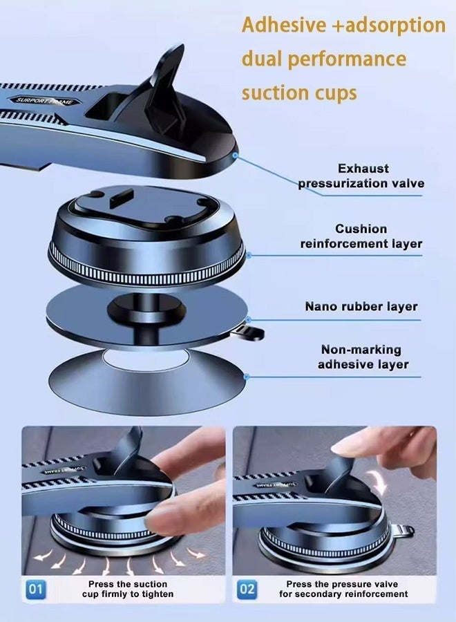 ZAFRA Car Mobile Holder Ultra-stable Car Holder with Strong Suction Cup Suitable for Dashboard/Windshield/Air Vent, 4.5-7.2 Inch Smartphones, iPhone 16/15 Series, Galaxy S24 S23, Xiaomi, Black - Image 4