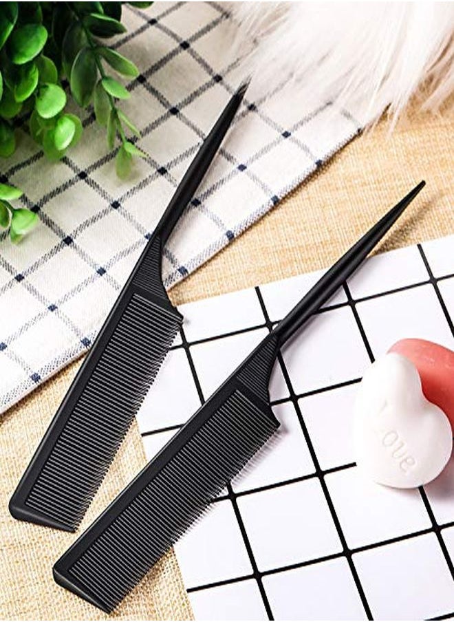 Leinuosen 2 Pieces Rat Tail Fine Tooth Comb Carbon Fiber Teasing Styling Comb Anti Static Heat Resistant Tail Comb For Back Combing Root Teasing Adding Volume Evening Styling Women Men  - Image 5