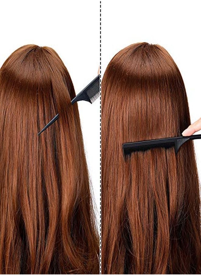 Leinuosen 2 Pieces Rat Tail Fine Tooth Comb Carbon Fiber Teasing Styling Comb Anti Static Heat Resistant Tail Comb For Back Combing Root Teasing Adding Volume Evening Styling Women Men  - Image 3