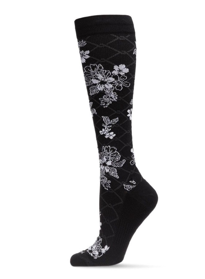 MeMoi Wellfit Women's Floral Link Nylon 15-20mmHg Graduated Compression Socks - Image 1