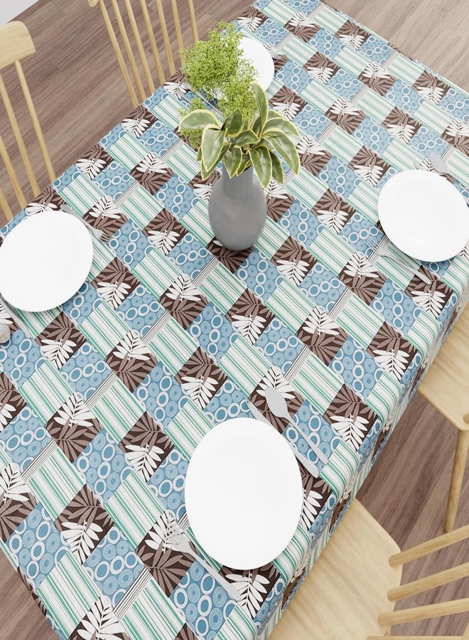 Wings Star Polyester Dining Rectangular Table Cover for 6 Seater, 60 x 90 inch Size, Waterproof and Dustproof Table Sheet,Dining Table 6 Seater Waterproof Cover, Blue::Green - Image 3