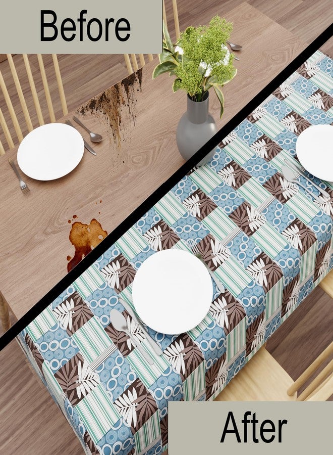 Wings Star Polyester Dining Rectangular Table Cover for 6 Seater, 60 x 90 inch Size, Waterproof and Dustproof Table Sheet,Dining Table 6 Seater Waterproof Cover, Blue::Green - Image 4