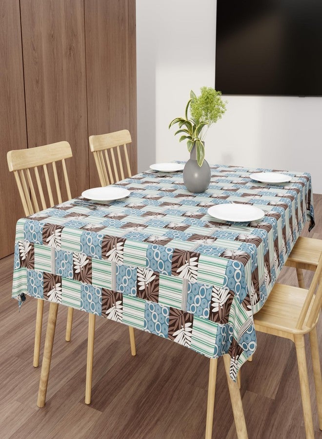 Wings Star Polyester Dining Rectangular Table Cover for 6 Seater, 60 x 90 inch Size, Waterproof and Dustproof Table Sheet,Dining Table 6 Seater Waterproof Cover, Blue::Green - Image 1