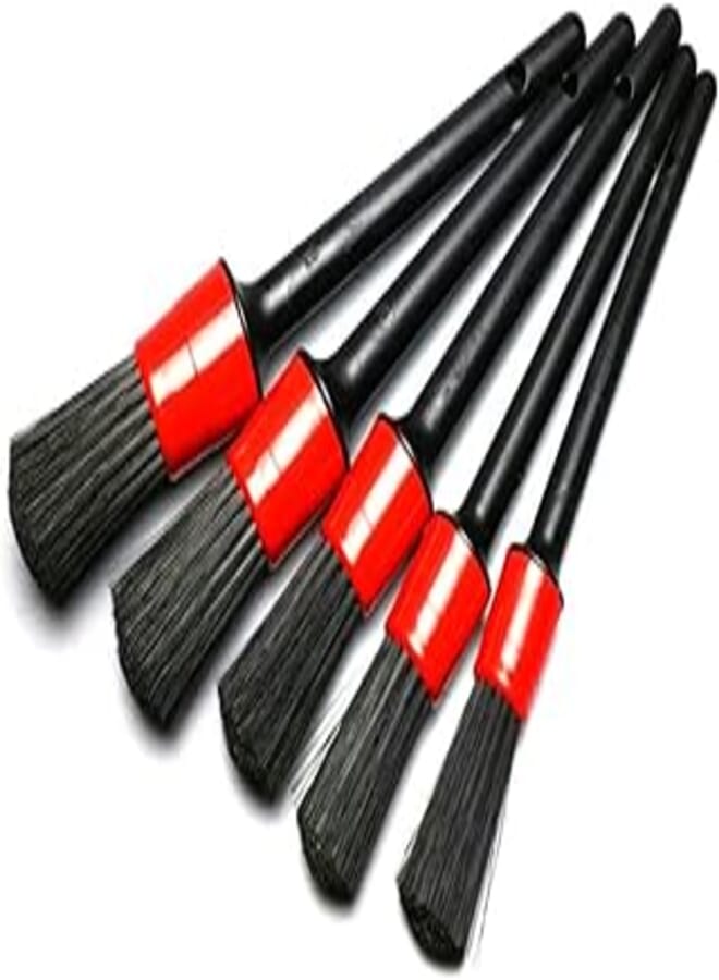 مجموعة فرش تنظيف وينز للعناية بالسيارات والدراجات النارية، فرش تنظيف السيارة وتفاصيلها، غبار مقعد السيارة، محرك السيارة، الجزء الداخلي، الشعارات، فتحات التهوية، لوحة القيادة، عبوة من 5 قطع تتضمن أحجامًا مختلفة