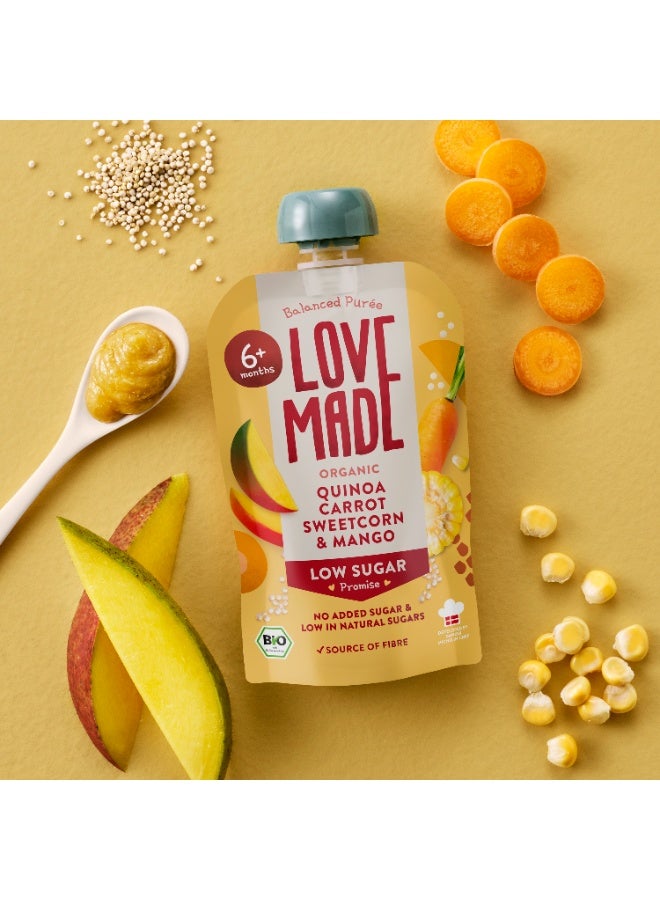 Love Made Organic Veggie & Fruit Smoothie -  Quinoa, Carrot, Sweetcorn & Mango - 100g (Pack of 7) - Image 3
