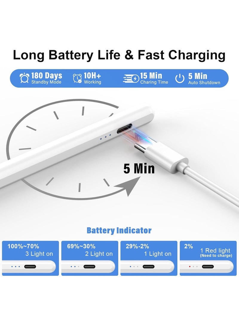 Stylus for iPad – Double Fast Charging, Anti-Touch Support, Tilt Sensitive, Compatible with Various iPad Devices - Image 3