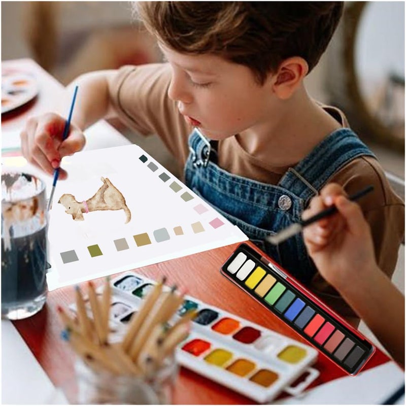 Oyvoyv Watercolor Workbooks With 12 Illustractions Beginner Friendly Coloring Book Painting Kit Easy Nature Scenes Paint Set For Creative Exploration Gift For Adults Teens (Fruits  Without Palette) - Image 5