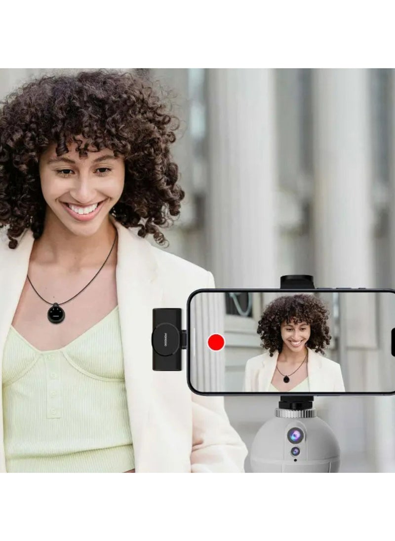 porodo Wireless Microphone Dual Mic with Charging Case, 2.4GHz Digital Microphone, 600mAh Battery Capacity - Black  - Image 3
