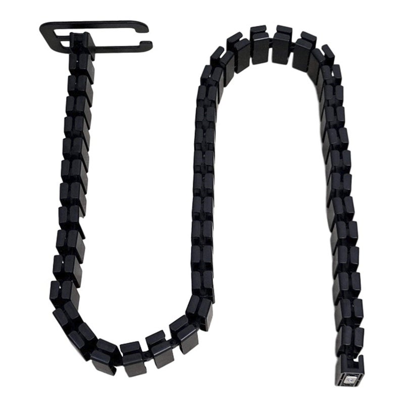 Progressive Automations Magnetic Adjustable Cable Management Snake. Standing Desk Accessories. Black - Image 1