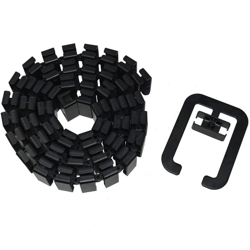 Progressive Automations Magnetic Adjustable Cable Management Snake. Standing Desk Accessories. Black - Image 3