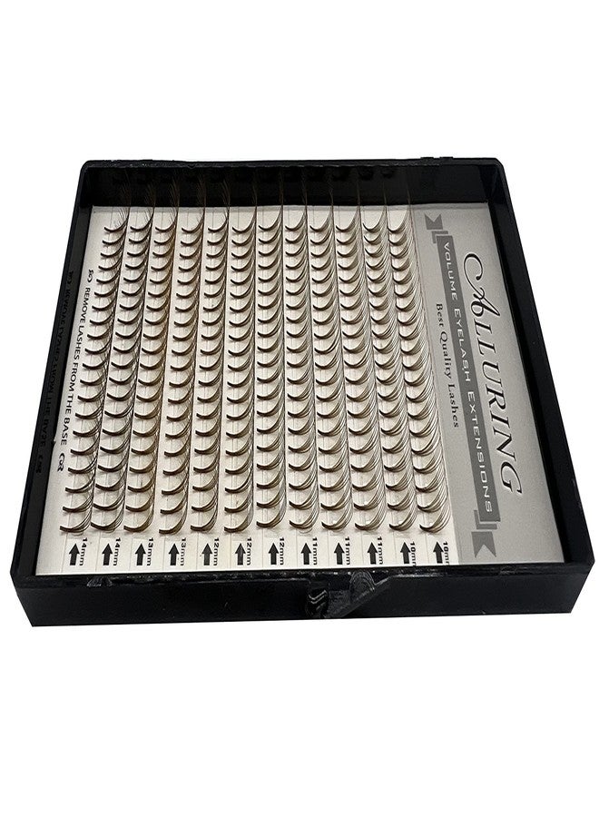 ألورينغ رموش كثيفة بنية متنوعة وجذابة، رموش خماسية الأبعاد، انحناء C، سمك 0.07 مم، وصلات رموش ملونة (C.07 × حجم مختلط (10-14 مم)) - Image 3