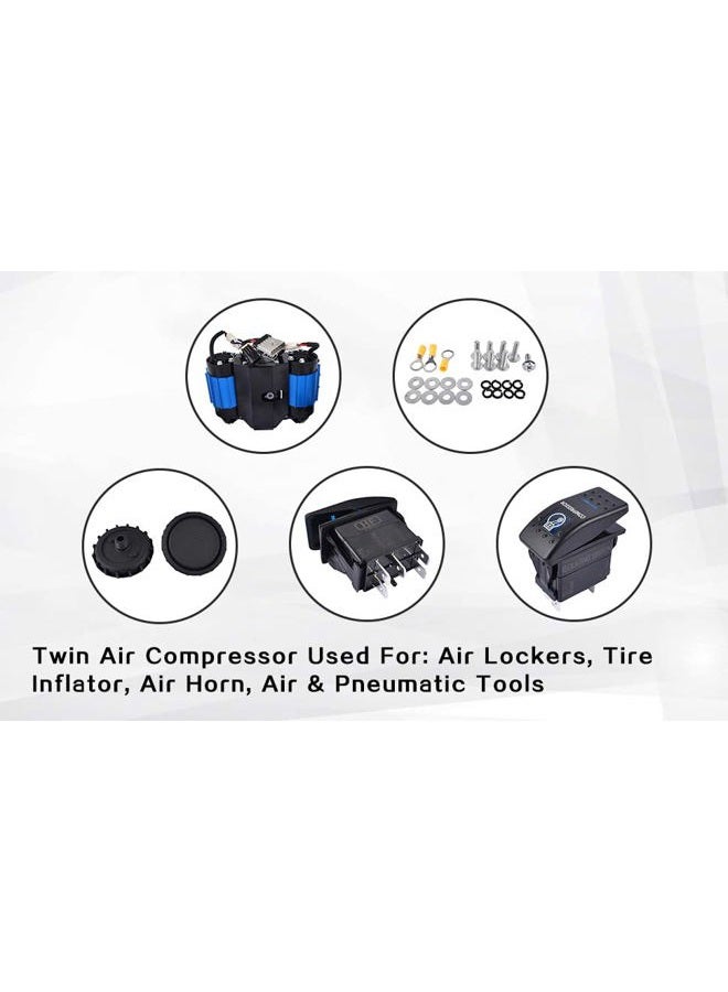 Bario Universal High Performance On-Board Twin Air Compressor 12 Volts - Replacement For ARB CKMTA12, Tire Inflator, Air Tools, Locking Differentials - Image 2