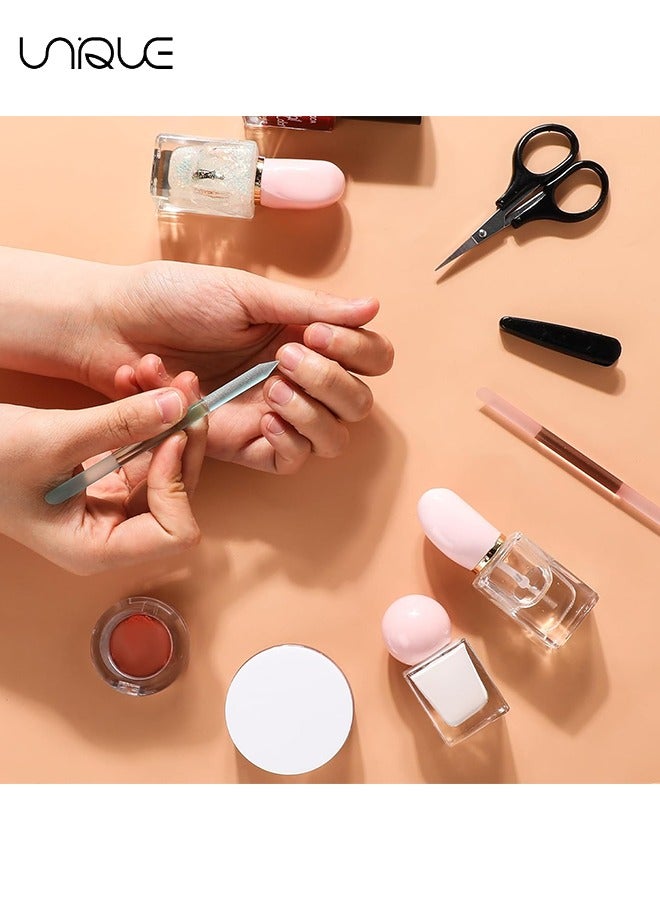 Unique 3Pcs Glass Nail Files, Crystal Cuticle Stick，Dual-ended Nail File Cuticle Remover Pedicure Tools for Natural Nails and Cuticles Care(Pink, Blue, Transparent) - Image 5