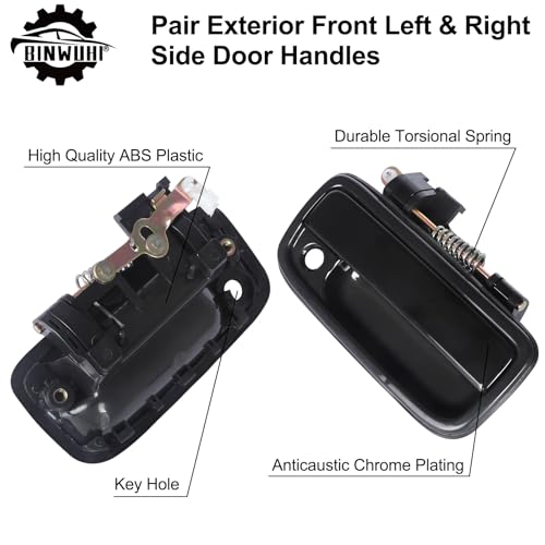 BINWUHI BINWUHU 2PCS Exterior Door Handle Front Left Driver and Right Passenger Side Compatible with The Following Models: 1995-2004 Toyota Tacoma Replace 6922035020, 6921035020 w/Key Hole - Image 4
