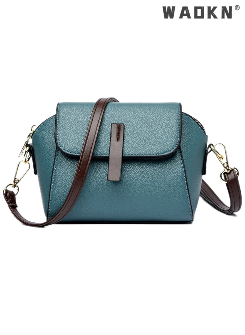 WAOKN Women's New Fashion Bags Soft Leather Simple Classic Crossbody Bag Double Layer Compartment Magnetic Closure Handbag Shell Bag for Ladies Fashion Purses Multi Pockets Everyday Purse and Handbags  - Image 1