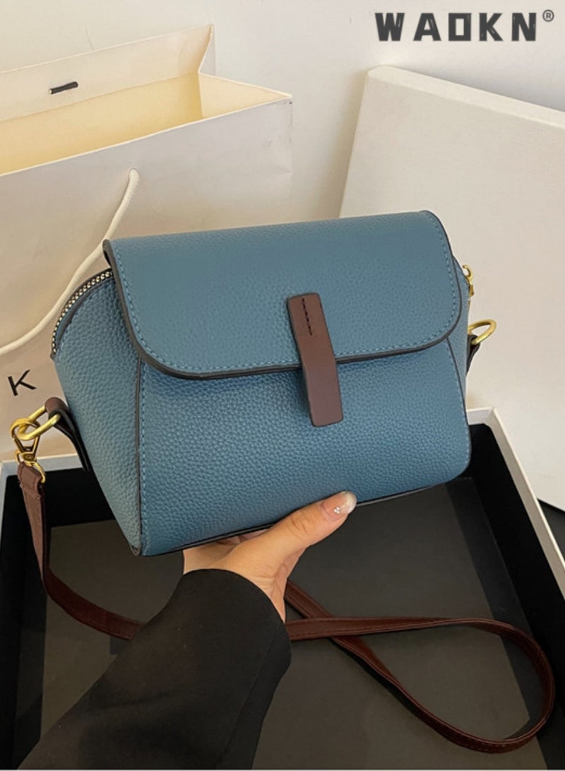 WAOKN Women's New Fashion Bags Soft Leather Simple Classic Crossbody Bag Double Layer Compartment Magnetic Closure Handbag Shell Bag for Ladies Fashion Purses Multi Pockets Everyday Purse and Handbags  - Image 5