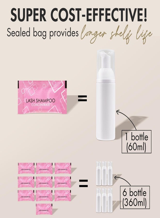 Embagol Lash Shampoo Concentrate Lash Cleaning for Eyelash Extensions Anti-allergic Hypoallergenic and Non-irritation Cleanser for Salon & Home Use (6 bags) - Image 4