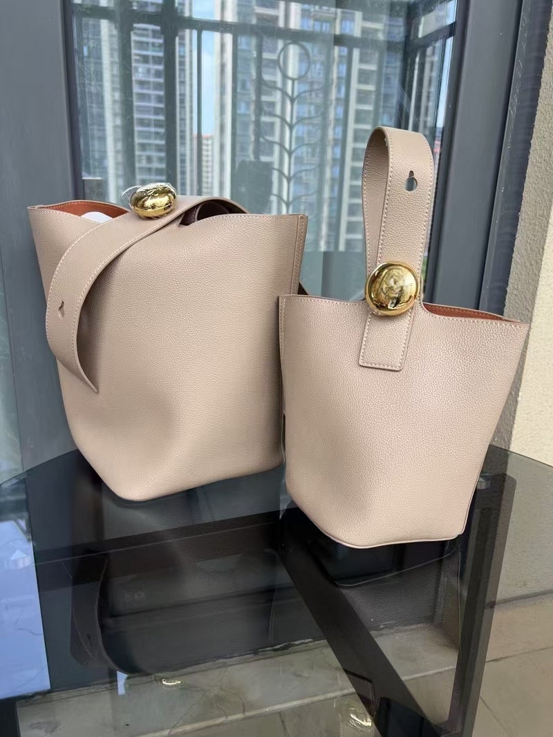 Star Mini Pebble Bucket Bag Genuine Leather Luojia Fortune Bucket With Liner Portable Shoulder Crossbody Women'S Bag - Image 1