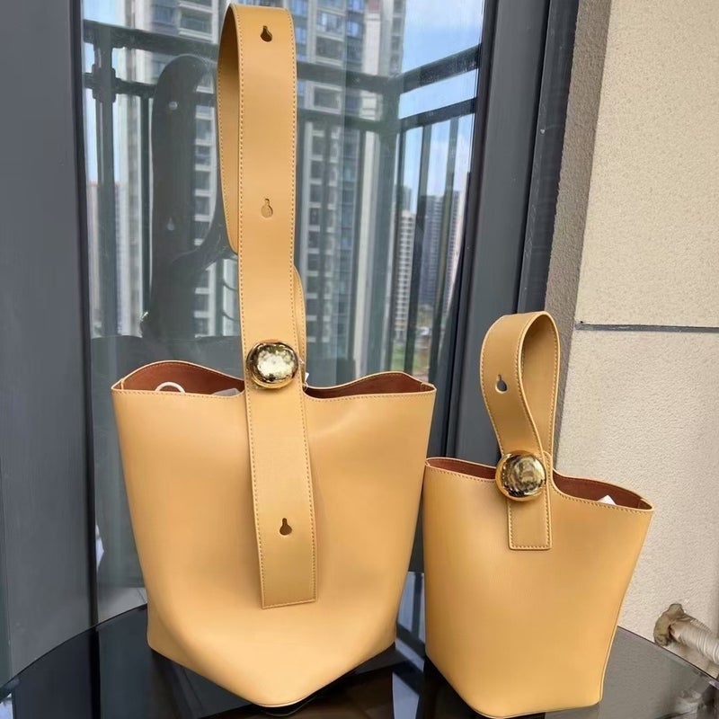 Star Mini Pebble Bucket Bag Genuine Leather Luojia Fortune Bucket With Liner Portable Shoulder Crossbody Women'S Bag - Image 4
