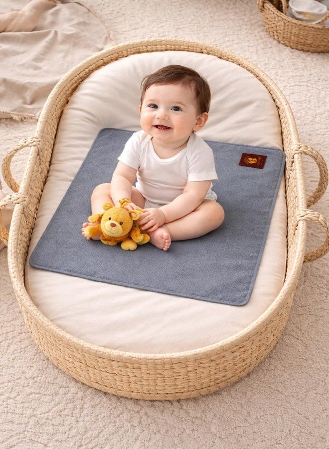 Aazeem Anti-Piling Fleece Extra Absorbent Instant Dry Sheet |Baby Bed Protector, Waterproof Baby Sheet|Washable|Perfect for Kids|Cotton Terry|Grey | Small Size |Set of 3| - Image 2