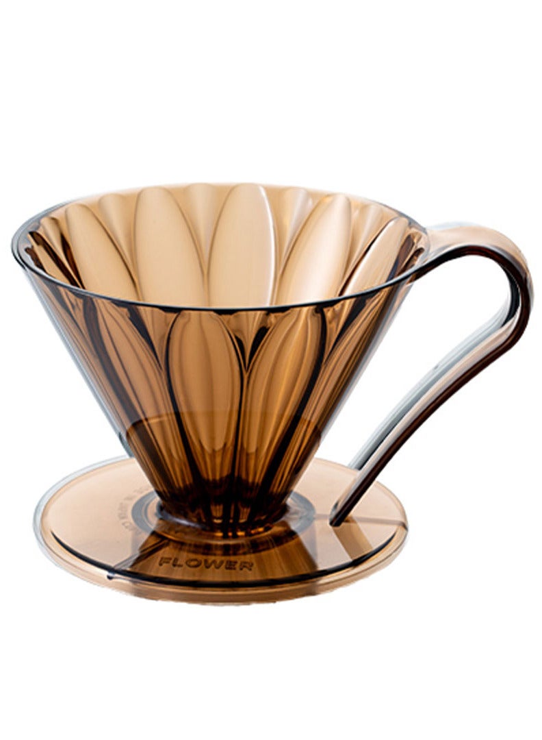 CAFEC Tritan cone shaped flower dripper 4cup clear pink brown