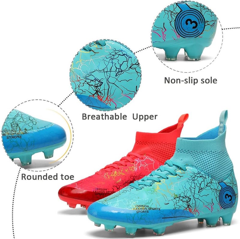 DISRATEBLU Kids Soccer Shoes Boys Football Cleats Professional Athletic Outdoor Trainning Football Shoes Youth Girl Turf Soccer Cleats - Image 2