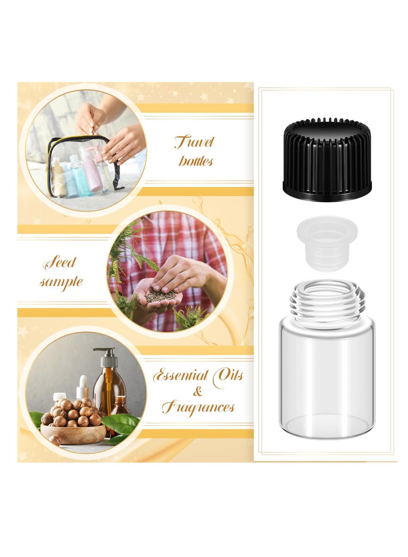 Excefore Clear Glass Sample Vials For Essential Oils, 50 Pack Clear Glass Vial with Screw Caps and Plastic Stopper Leakproof, 2ml - Image 4
