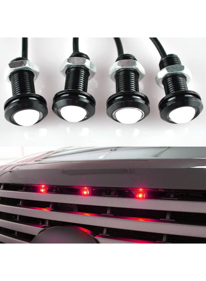 Boigoo Universal Grille Marker Light Kit, Bolt-On Mount, fits Truck or SUV Front Grill LED/Bumper Lights/Frame Lights/Cars Bottom Lamp (Red Glow) - Image 1
