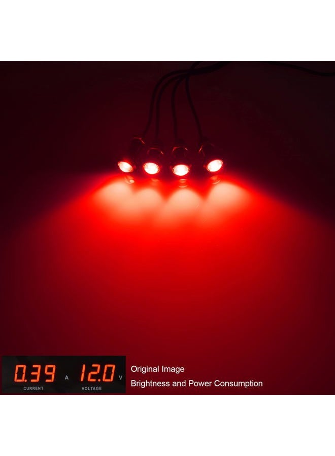 Boigoo Universal Grille Marker Light Kit, Bolt-On Mount, fits Truck or SUV Front Grill LED/Bumper Lights/Frame Lights/Cars Bottom Lamp (Red Glow) - Image 2