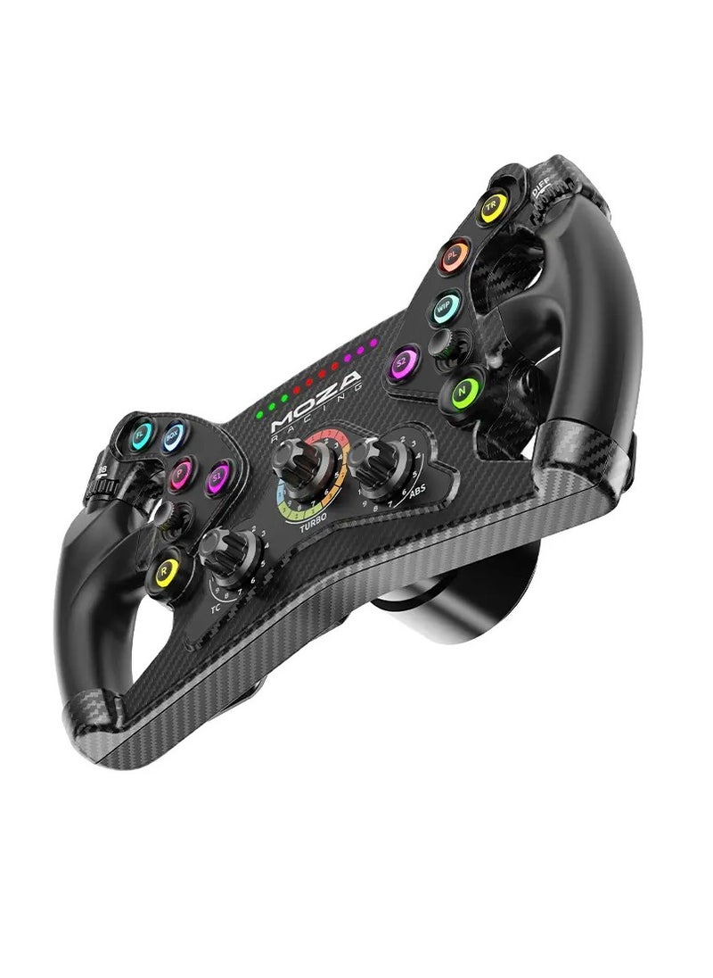 موزة عجلة القيادة MOZA KS GT – 300 ملم، ألياف كربونية، أزرار RGB، قابض مزدوج، متوافقة مع الكمبيوتر  - Image 3