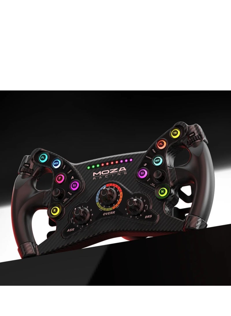 موزة عجلة القيادة MOZA KS GT – 300 ملم، ألياف كربونية، أزرار RGB، قابض مزدوج، متوافقة مع الكمبيوتر  - Image 5