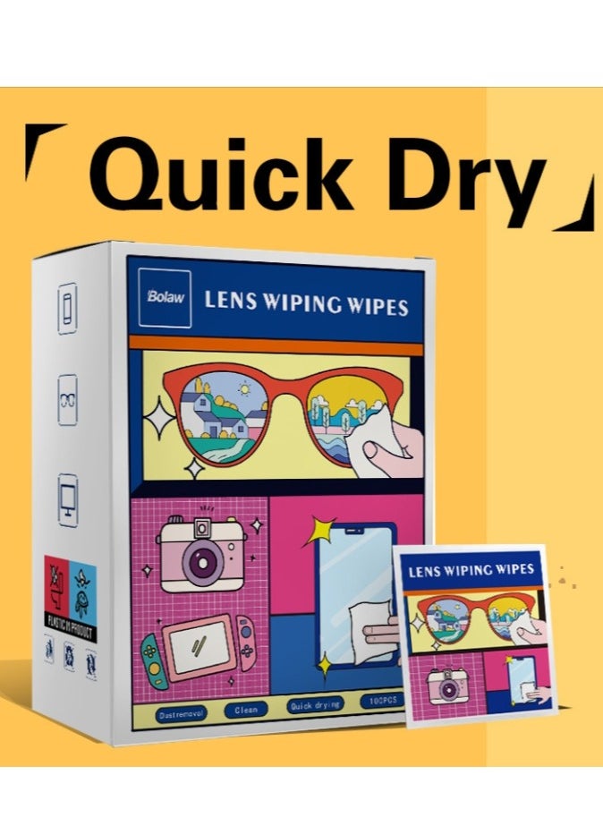 OASIS-TH 100 Pcs Lens And Screen Cleaning Wipes, Idea For Eyeglasses, Smartphones, Tablets, Computers And Camera Lens Wipes Cleaner Separate package  - Image 1