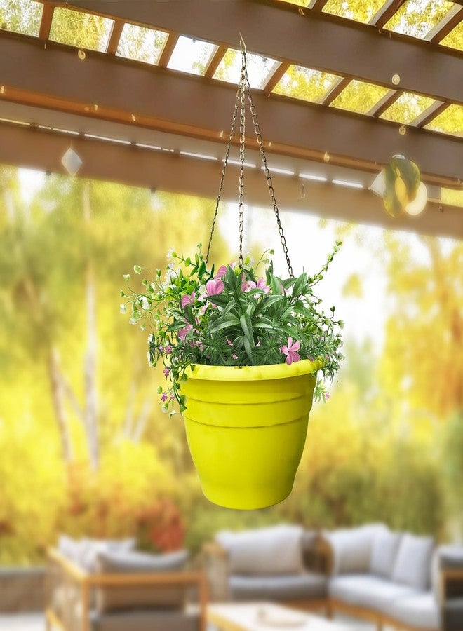 RooTrimmer Plant Pots Set of 5, 10 Inch Planters for Indoor Plants, Thickened Durable Flower Pots, Cute Pots for Plants with Drainage, Plastic Planters for Plants (Yellow) - Image 5