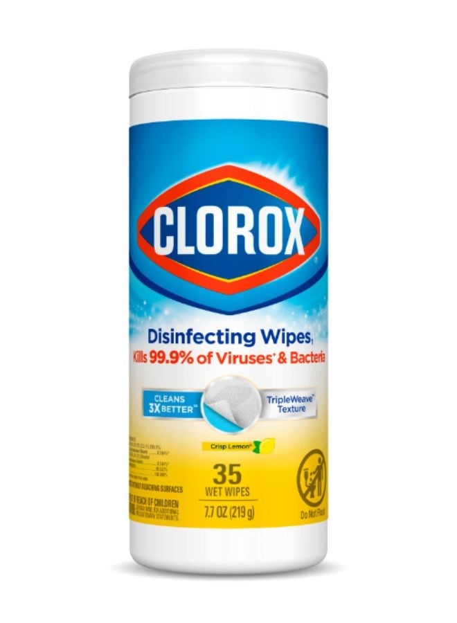 Clorox Disinfecting Wipes Crisp Lemon Scent, Multi-Surface Bleach Free Cleaning Wipes, 35 Wet Wipes & Clorox Disinfecting Wipes, 35 Wet Wipes, Fresh Scent - Image 3