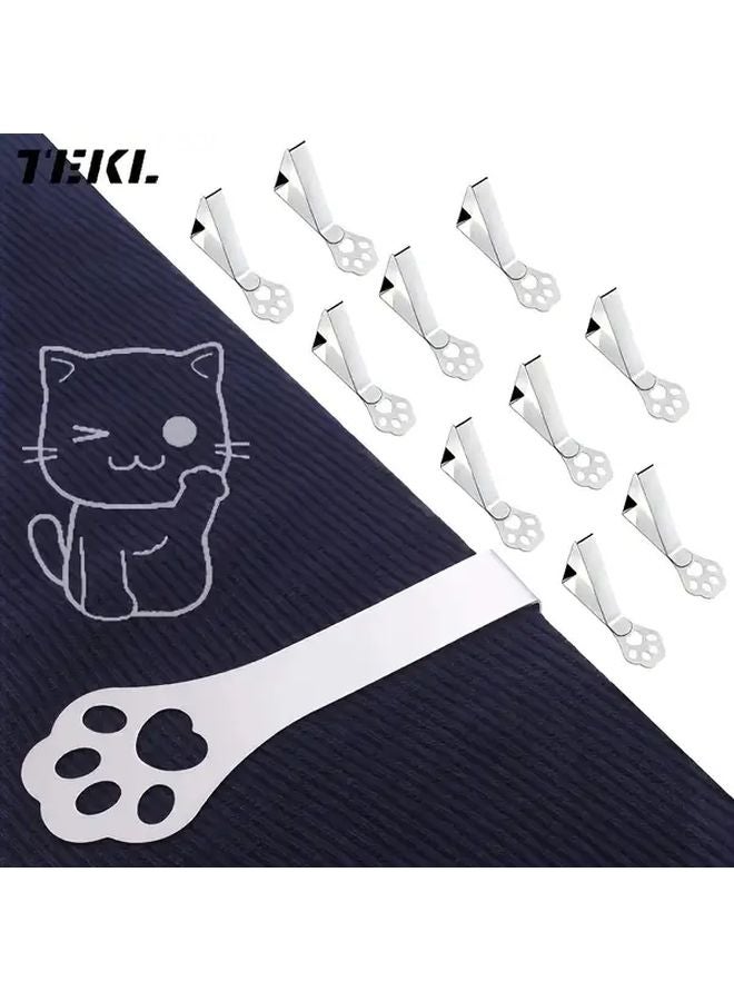 10pcs Stainless Steel Tablecloth Clips Leaves Pattern For Indoor Outdoor Weddings - Image 3