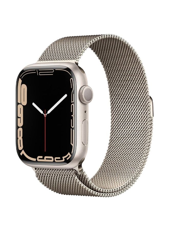 Generic - Replacement Strap Milanese Loop Magnetic Stainless Steel Watch Band for Apple Watch Ultra 49mm&Watch Ultra 2 49mm / Series 9&8&7 45mm / SE 3&SE 2&6&SE&5&4 44mm / 3&2&1 42mm Milan Starlight - Image 1