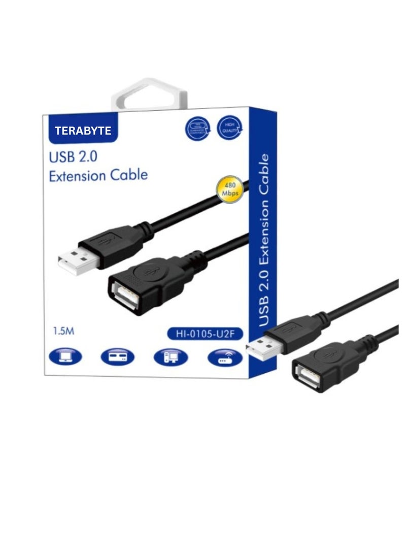 Terabyte USB 2.0 A-F EXTENSION CABLE-1.5M - Image 1
