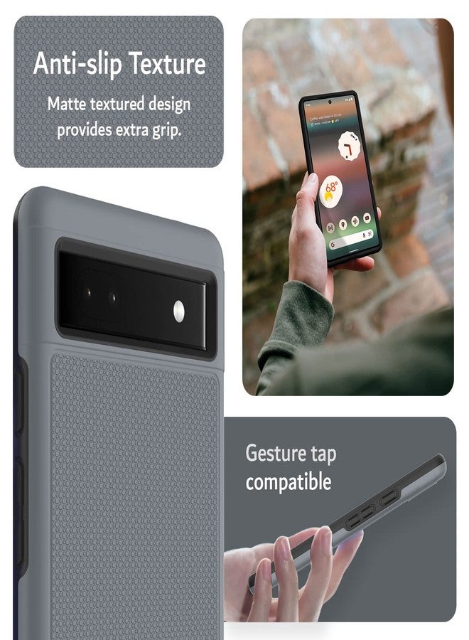 توديا جراب TUDIA DualShield Grip مصمم خصيصًا لهاتف Google Pixel 6a (2022)، [MergeGrip] جراب حماية نحيف مزدوج الطبقات مقاوم للصدمات من الدرجة العسكرية لهاتف Pixel 6a (رمادي) - Image 5