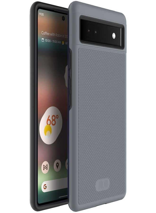 توديا جراب TUDIA DualShield Grip مصمم خصيصًا لهاتف Google Pixel 6a (2022)، [MergeGrip] جراب حماية نحيف مزدوج الطبقات مقاوم للصدمات من الدرجة العسكرية لهاتف Pixel 6a (رمادي) - Image 1