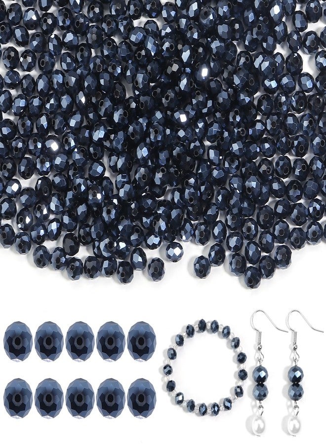 Yumttero 400 Pcs 6mm Assorted Colors Rondelle Glass Crystal Beads Loose Craft Bead for Bracelet Necklace Earring Keychain DIY Jewelry Making,Shiny Black - Image 1