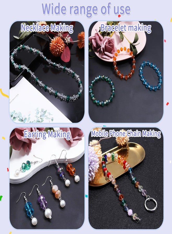 Yumttero 400 Pcs 6mm Assorted Colors Rondelle Glass Crystal Beads Loose Craft Bead for Bracelet Necklace Earring Keychain DIY Jewelry Making,Shiny Black - Image 5