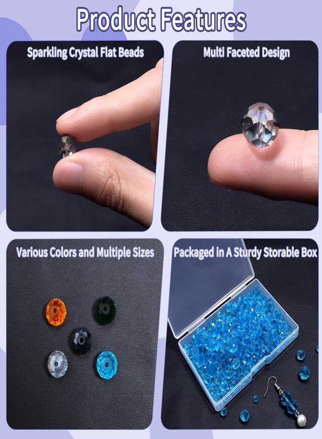 Yumttero 400 Pcs 6mm Assorted Colors Rondelle Glass Crystal Beads Loose Craft Bead for Bracelet Necklace Earring Keychain DIY Jewelry Making,Shiny Black - Image 3