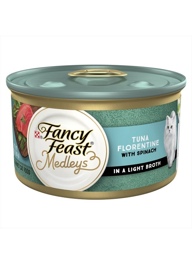 Fancy Feast Purina Fancy Feast Wet Cat Food, Medleys Tuna Florentine With Garden Greens in a Delicate Sauce - (Pack of 24) 3 oz. Cans  - Image 1