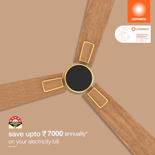 LEDVANCE Aero Master Maxx Bldc Fans Ceiling 1200mm With Remote | Ceiling Fan for Living Room | 5 Star Ceiling Fan | 50% Energy Saving | 100% Copper Winding | Reverse Mode | 3 Yr Warranty- Wooden Black - Image 3