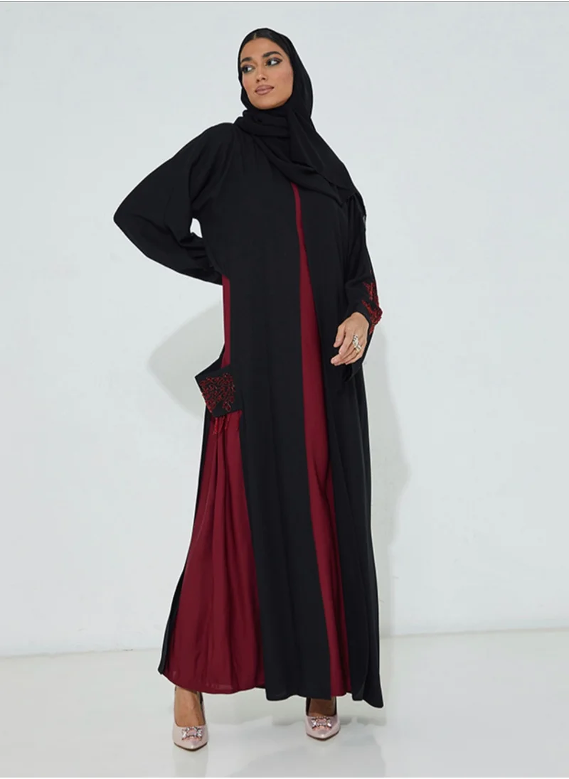 روزيت عباية عباية كريستال حمراء
