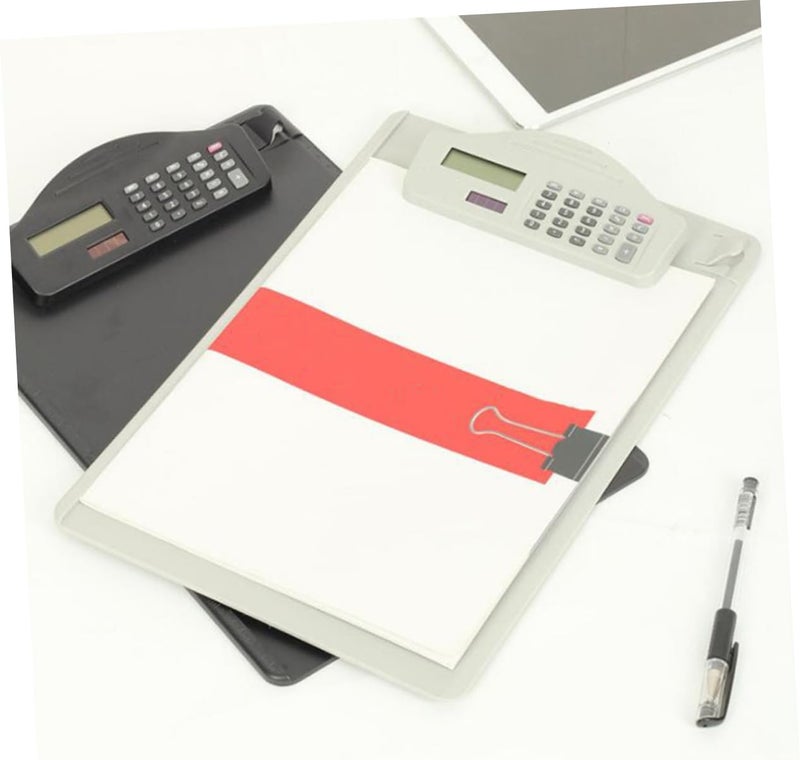 Multifunctional Clipboard Calculator Lightweight Hardboard Writing Folder for Office School and Business Use Black - Image 3