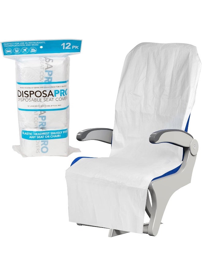 SCS Direct Disposable Airplane and Public Seat Covers (12 pack) - Individually Wrapped Travel Ready Protector Covers seats in Planes, Restaurants, Public Transportation, and More! - Fits Snugly Over ANY Seat - Image 2