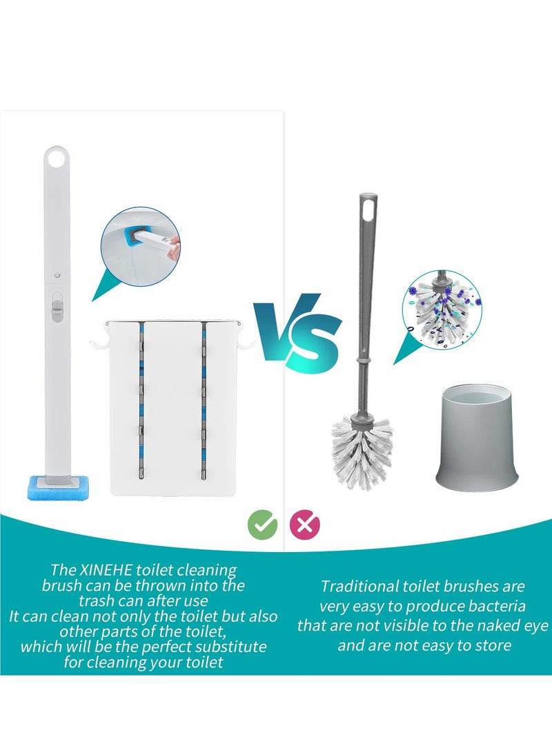 Zikra Disposable Toilet Brush with 16 Refills, Toilet Bowl Brush Disposable Toilet Cleaning System- Toilet Bowl Cleaner Brush, Storage Caddy and 16 Toilet Brush Refill Heads for Bathroom Cleaning - Image 4