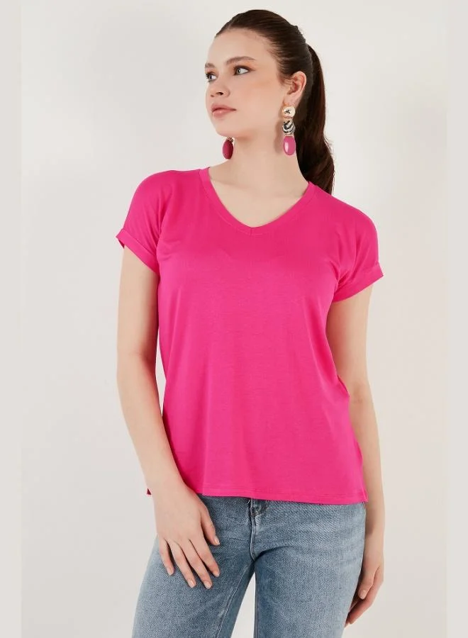 Lela Lela V-Neck Relaxed Fit Blouse with Slit Detail, 2-Pack, Women's Blouse 5862000S2